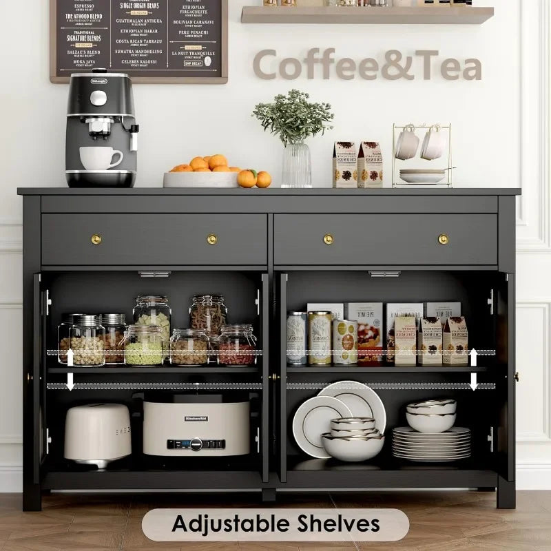 Black Sideboard Buffet Cabinet Storage, Large Buffet IN USA.