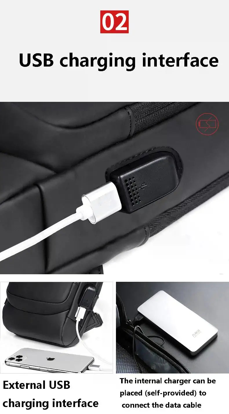 Men Anti Theft Chest Bag Shoulder Bags USB Charging in USA