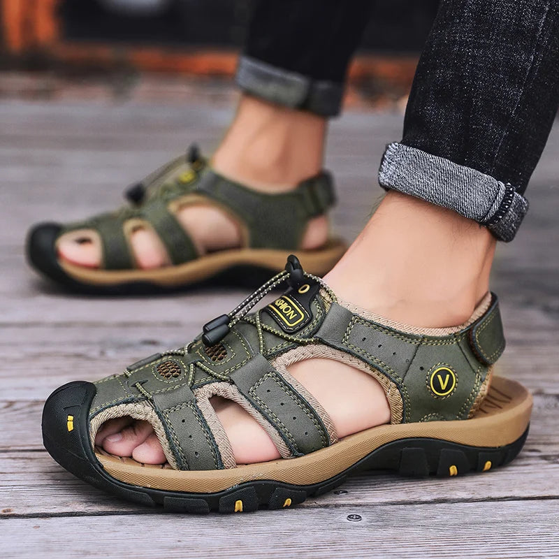 Summer Men Sandals Leather Mens Casual Shoes in USA