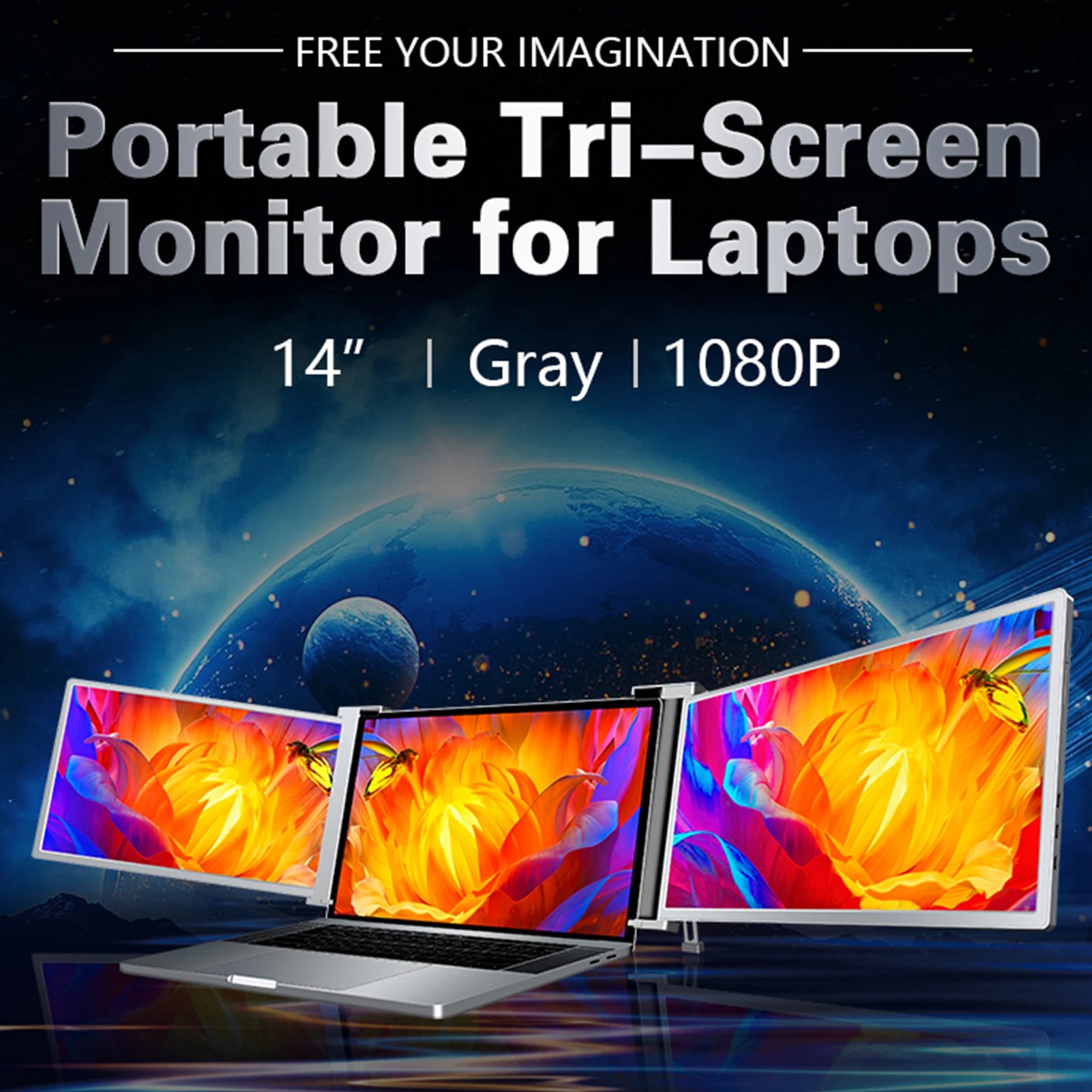 Portable Triple-screen Monitor Laptop Expansion Screen IN USA.