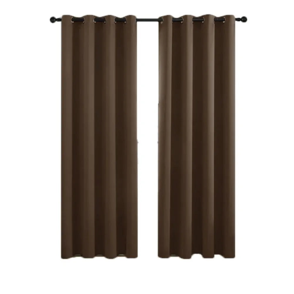 Thickened Blackout Curtains A Pair Push Pull Rings in USA