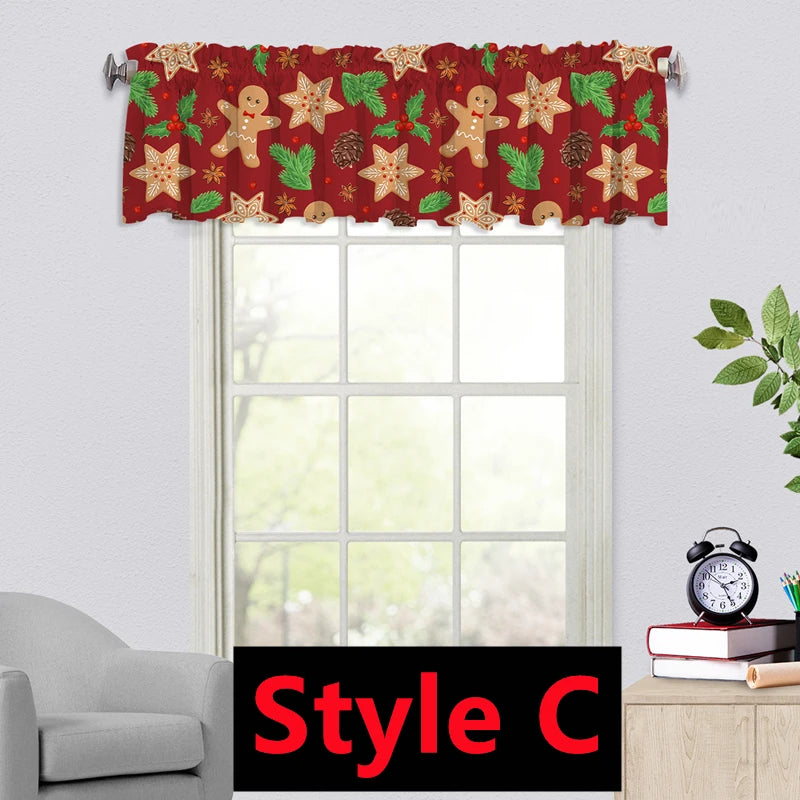 Christmas Window Curtain Christmas Valance Decoration Bedroom in USA