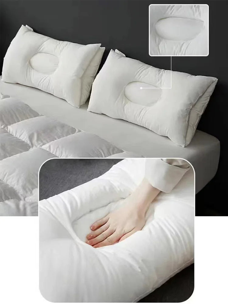 1PCS Pillows Soft Feather Velvet Neck Pain Relief Help Sleep in USA