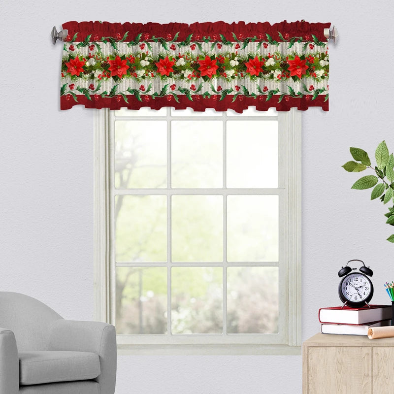 Christmas Window Curtain Christmas Valance Decoration Bedroom in USA