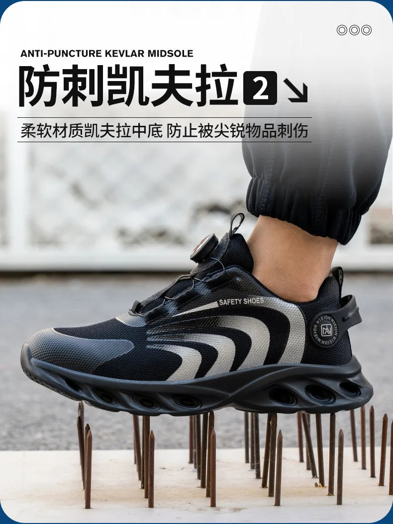 Rotary Buckle Work Sneakers Protective Shoes Lightweight Safety Shoes in USA