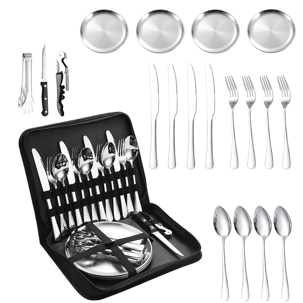 Stainless Steel Outdoor Portable Tableware Set