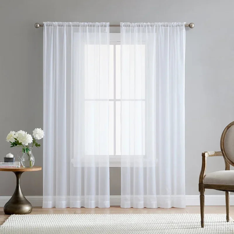 Mordern Simple Sheer Window Curtains Tulle Modern Voile Curtain IN USA.