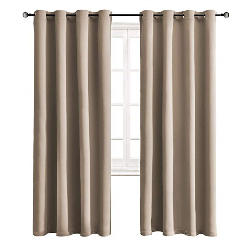 Black Blackout Thermal Insulated Curtains Living Room Bedroom in USA