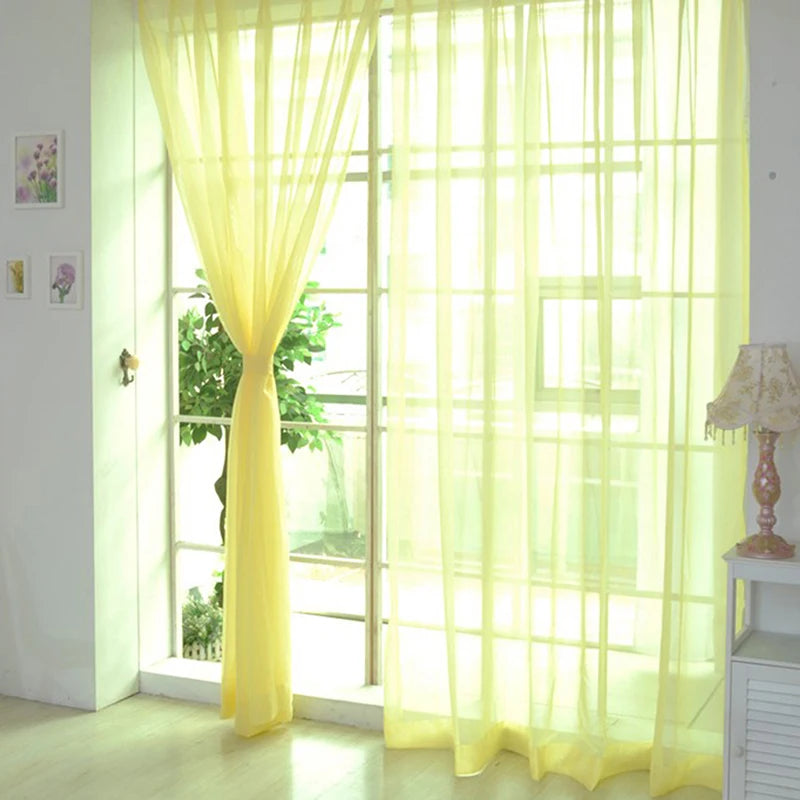 Tulle Curtains The Kitchen Living Room Solid Sheer Curtains in USA.