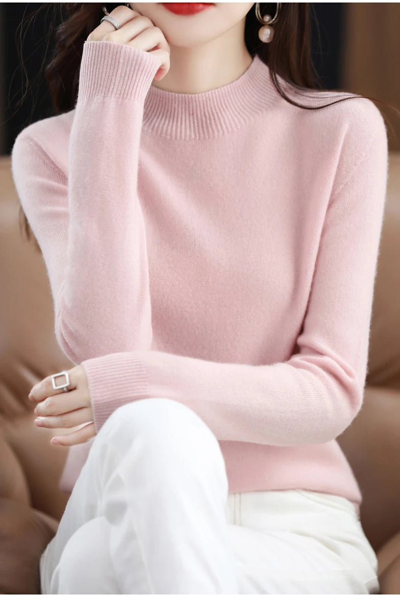 Pure Wool Half-neck Pullover In Autumn And Winter New Cashmere in USA