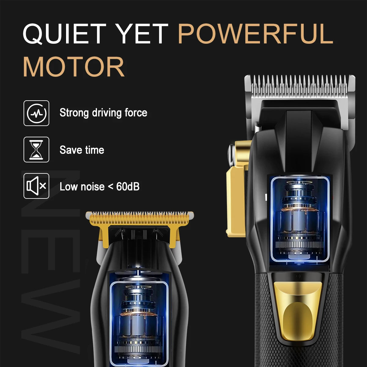 Professional Hair Clipper Set for Men, Rechargeable Hair Trimmer with 