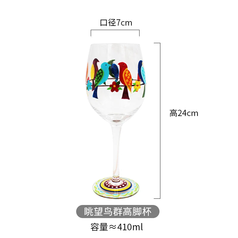 Hand Painted Wine Glass, Champagne Cup, Goblet, Crystal Cups in USA.