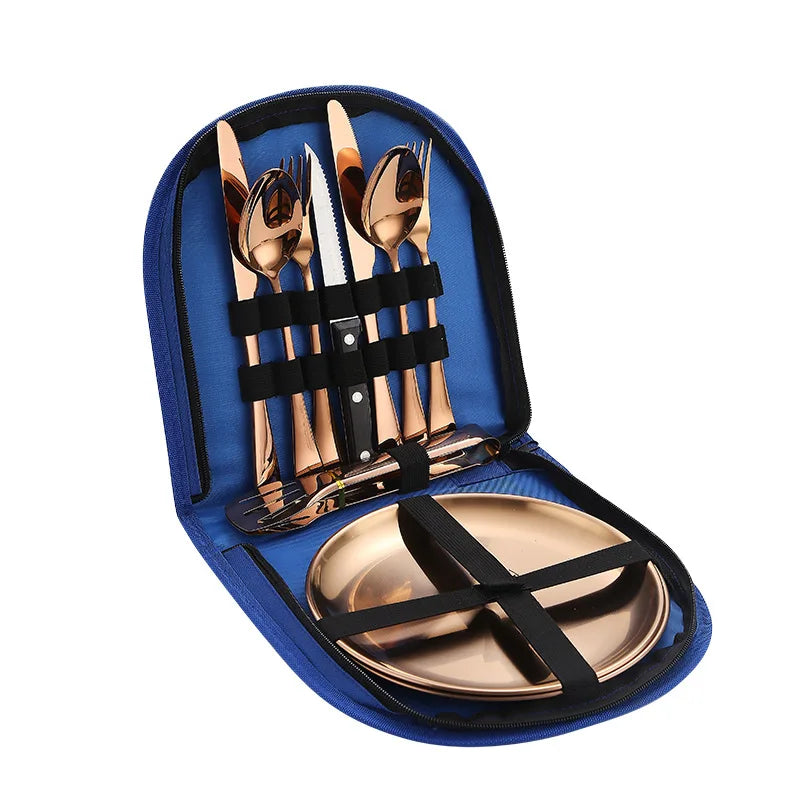 Stainless Steel Outdoor Portable Tableware Set