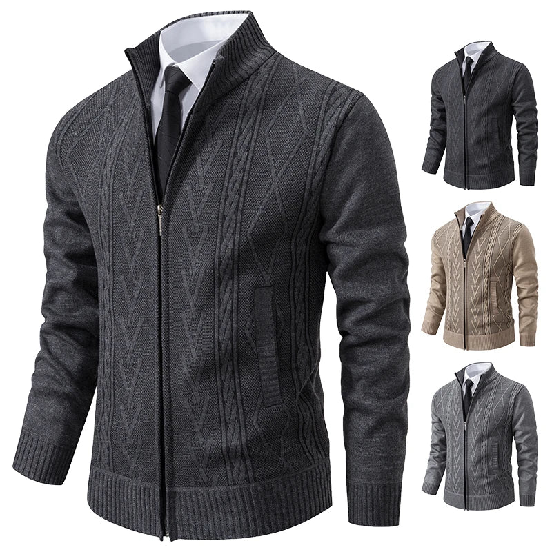 new cashmere padded warm casual men's knitted sweater coat in USA