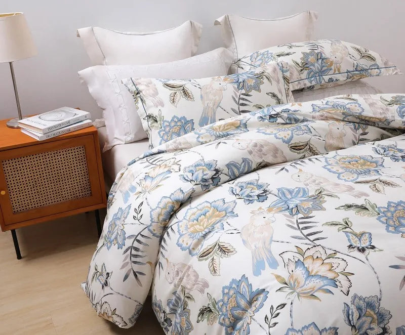 Duvet Cover, Thread Count Cotton Printed Luxury Floral Comforter