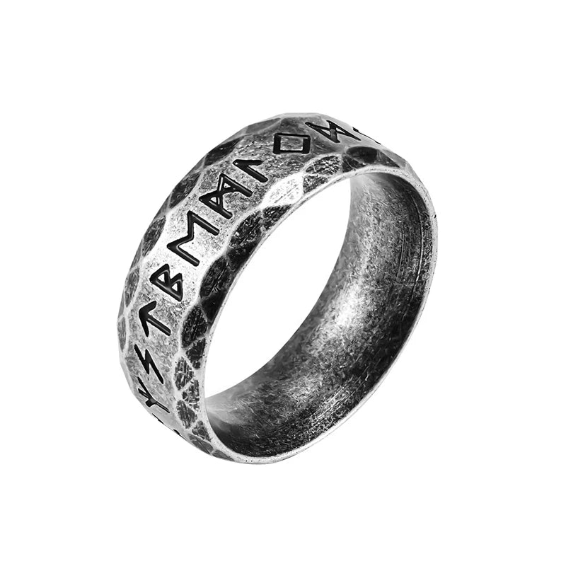 Nordic Retro Viking Rune Ring For Men Women Simple 316L Stainless Stee