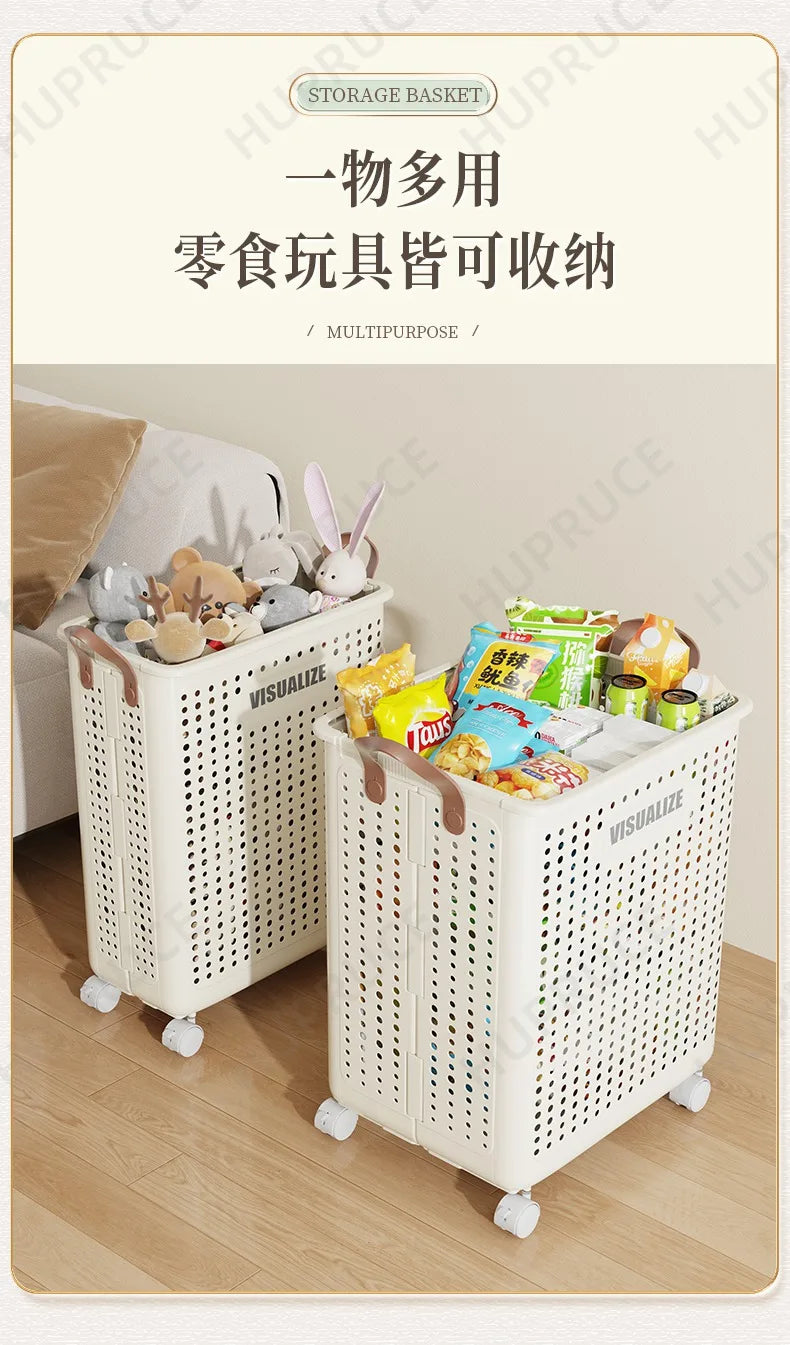 Foldable Laundry Basket hamper casters Washing Clothes in USA