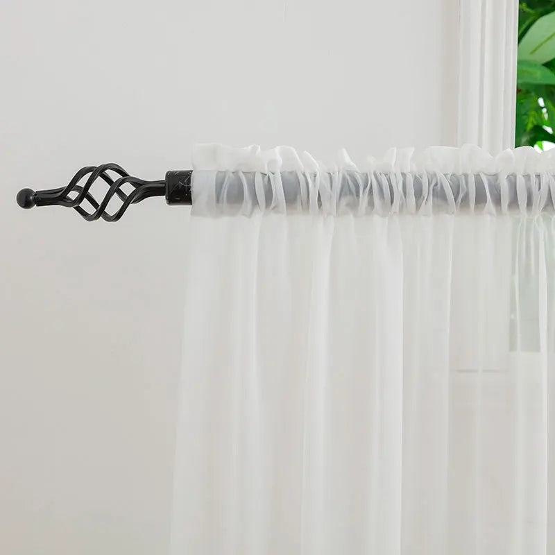 Solid Color Sheer Curtains Elegant Rod Pocket Window in USA