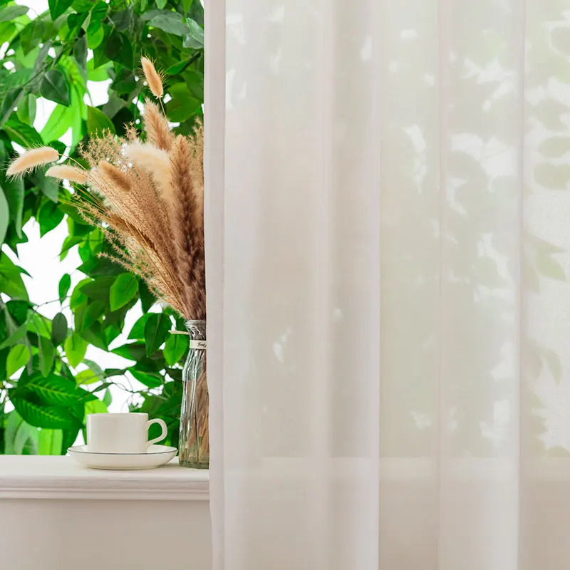 Solid Color Sheer Curtains Elegant Rod Pocket Window in USA