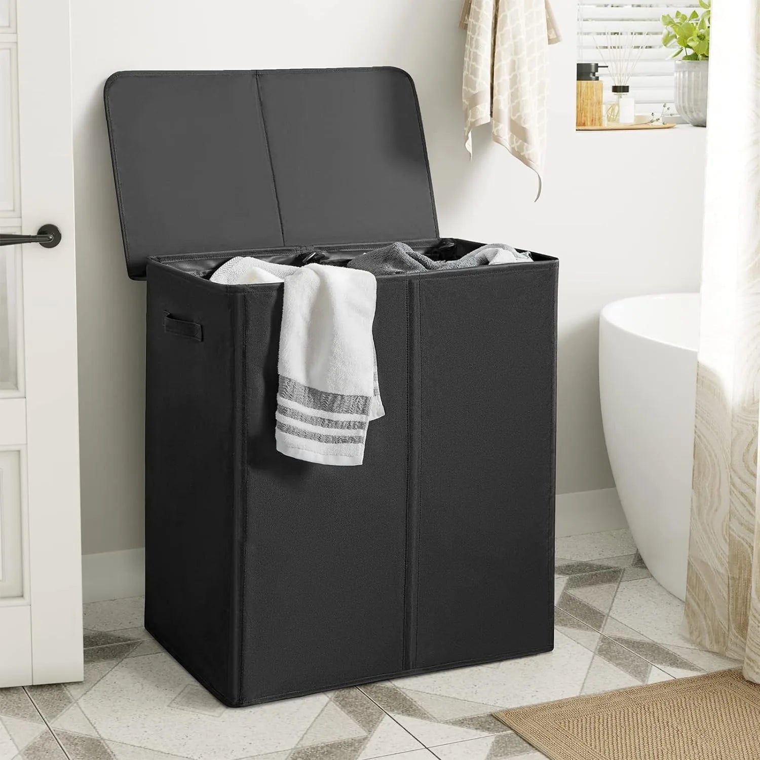 Double Laundry Hamper Lid Removable Laundry Bags in USA