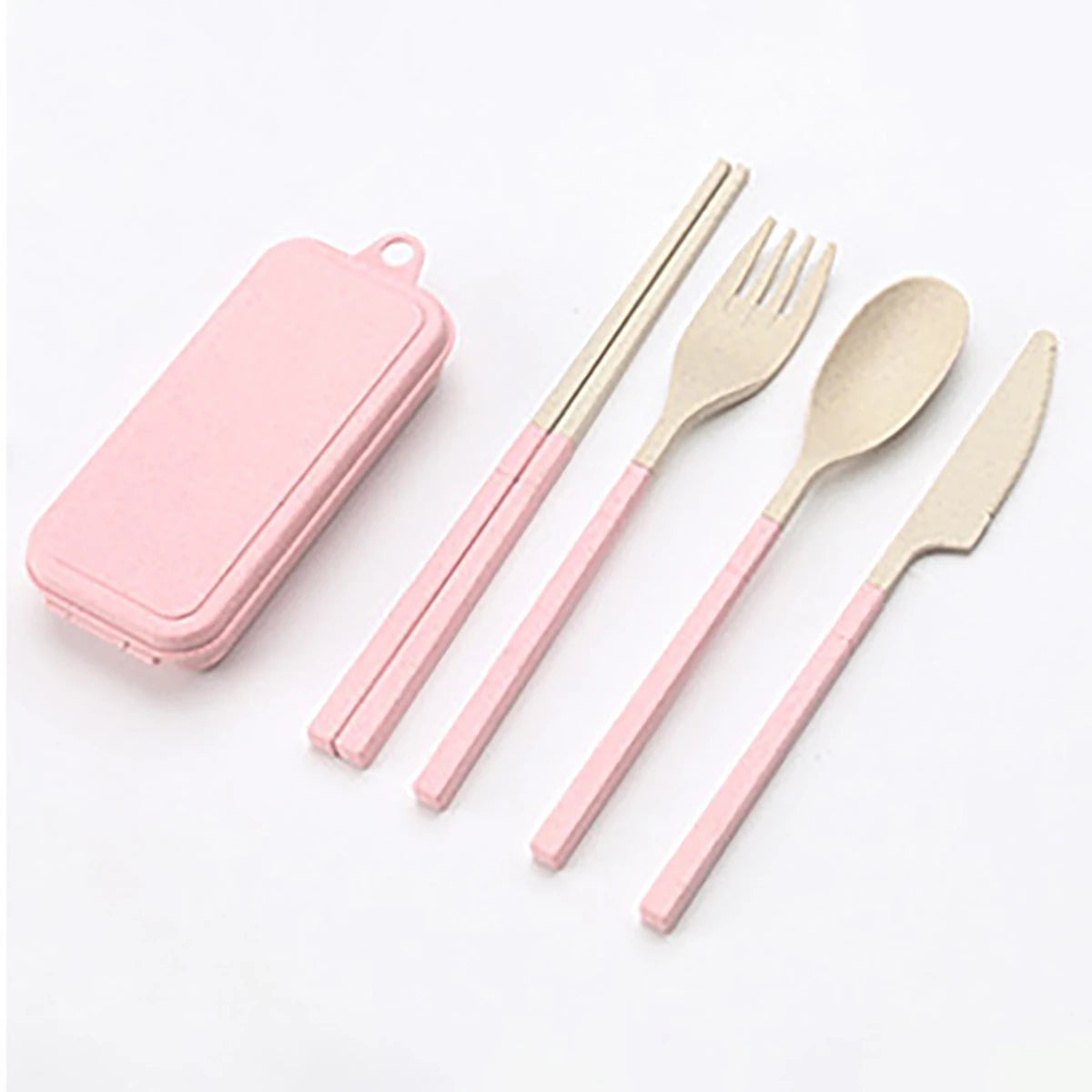 Wheat Straw Portable Tableware Knife Fork Spoon Chopsticks in USA.