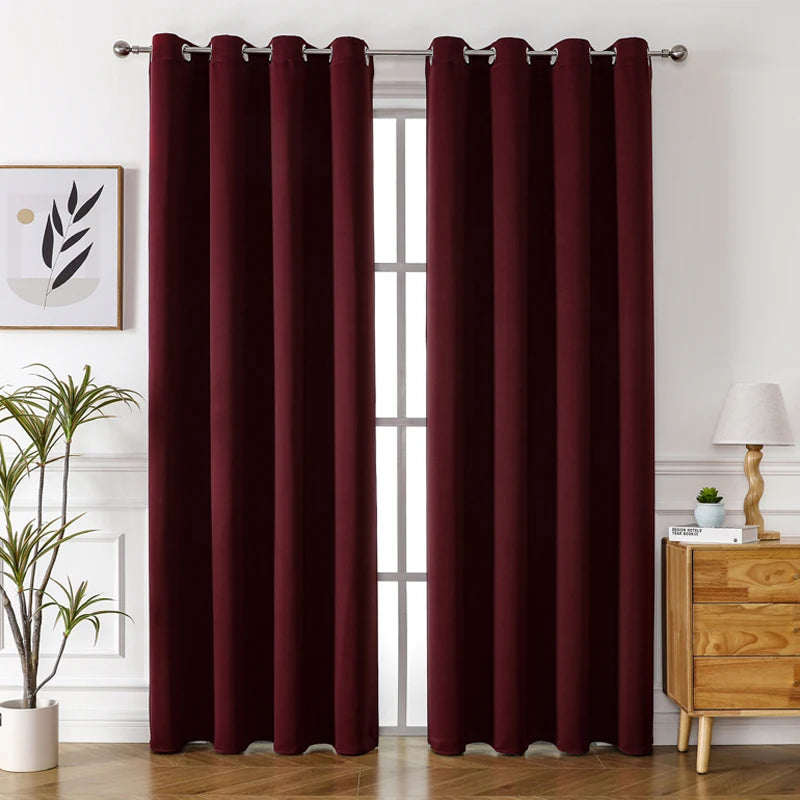 Grommet Solid Blackout Curtains Bedroom in USA