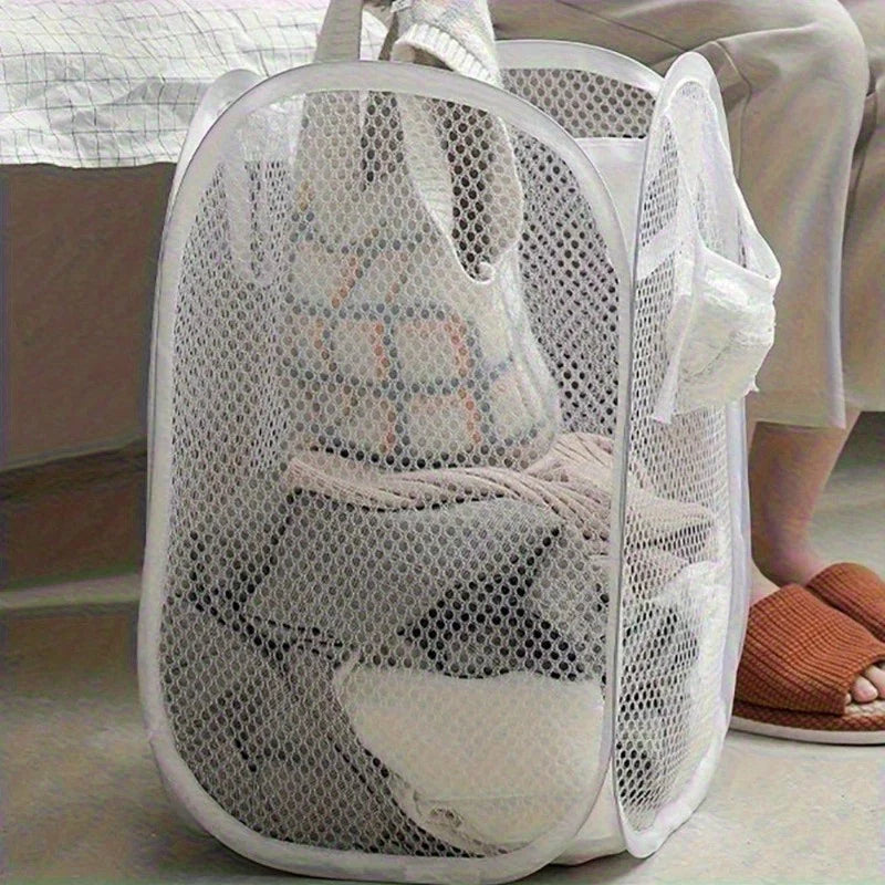 Pop-up Mesh Laundry Basket Portable Clothes Hamper in USA