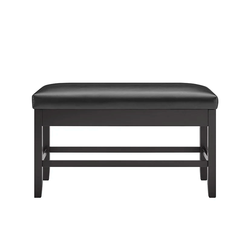 Carrara Storage Counter Black Wooden Dining Bench in USA.