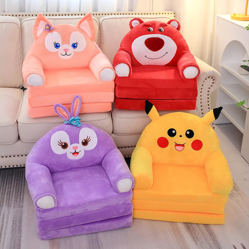 Support Seat Plush Soft Stuffed Animals Fold Sofa Infant Learning To S