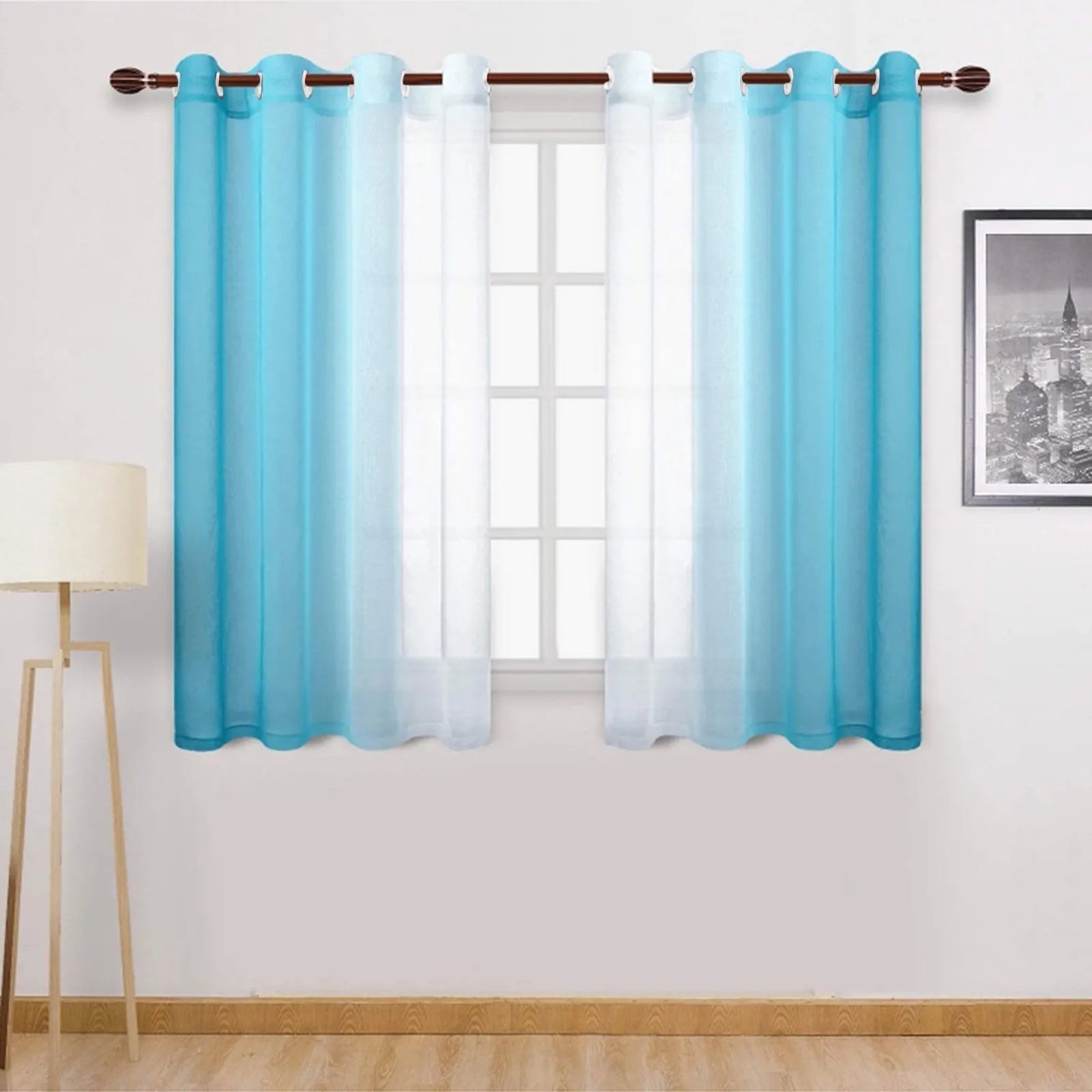 Modern Gradient Color Curtain Tulle Decorative Sheer Curtains IN USA.