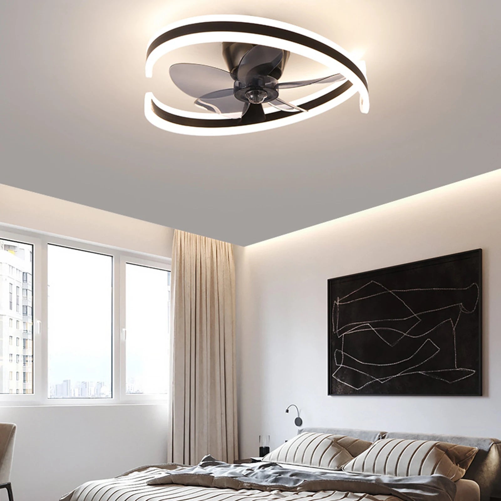 Modern Ceiling Fan Lamp Semi-Flush Mount Ceiling IN USA.