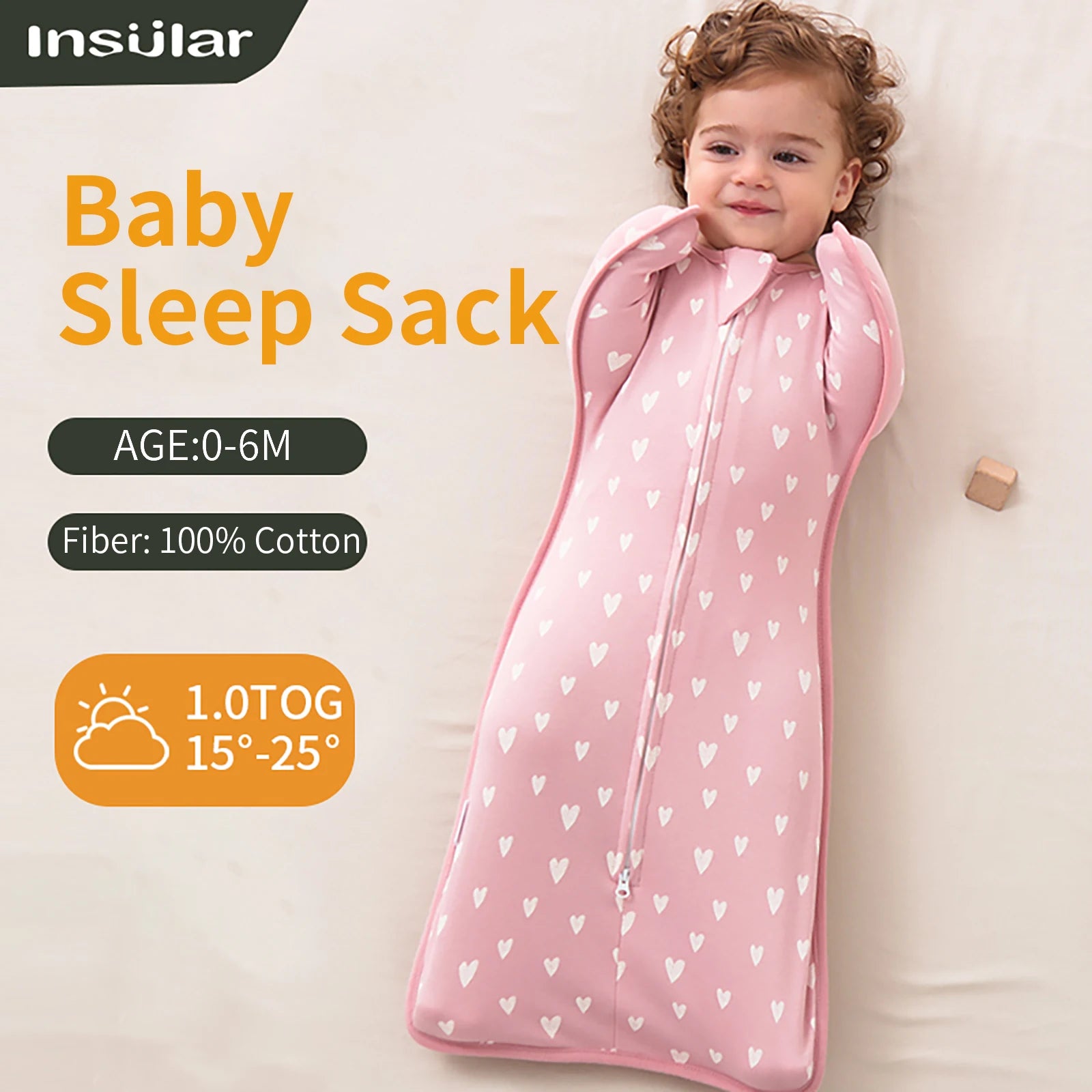 INSULAR Baby Sleeping Bag Newborn Baby Swaddle Sleeveless in USA