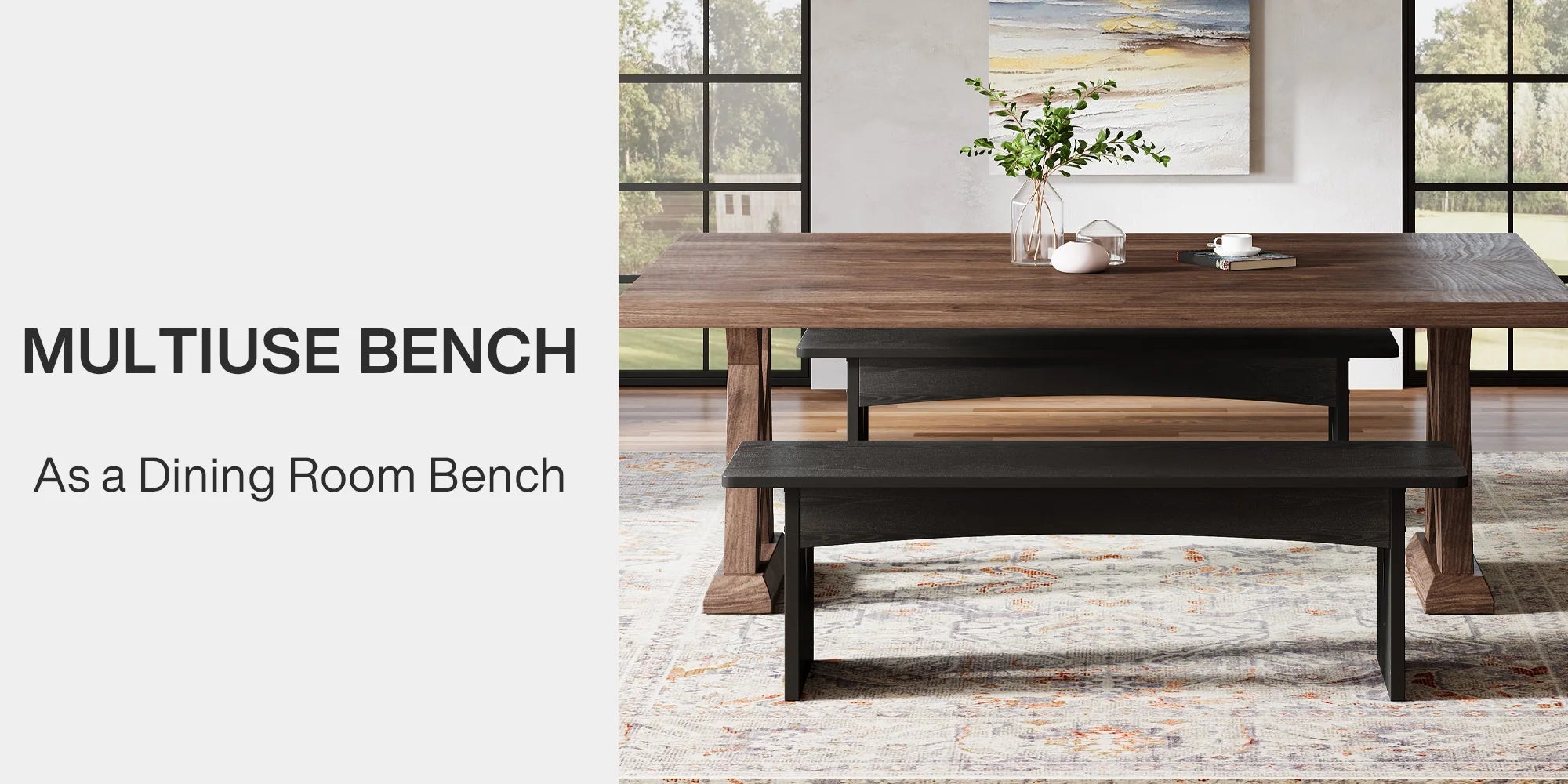 Tribesigns Dining Bench, Black Dining Bench Table Bench in USA.