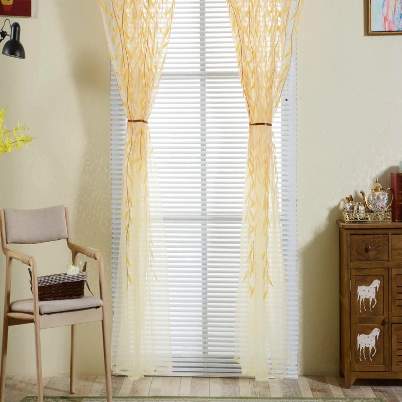 Voile Solid Sheer Gordijnen Window Curtains Living Room in USA