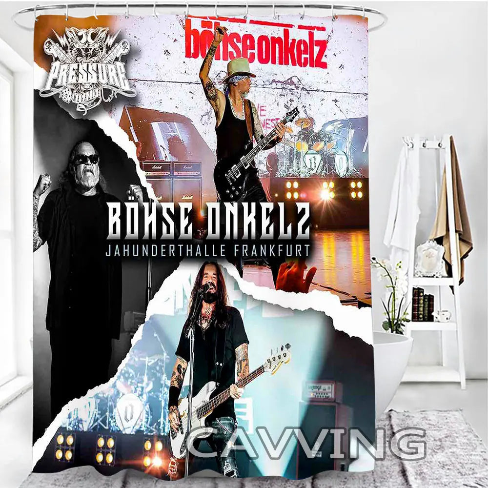 ROCK BAND 3D Shower Curtain Waterproof Bathroom Curtain in USA.