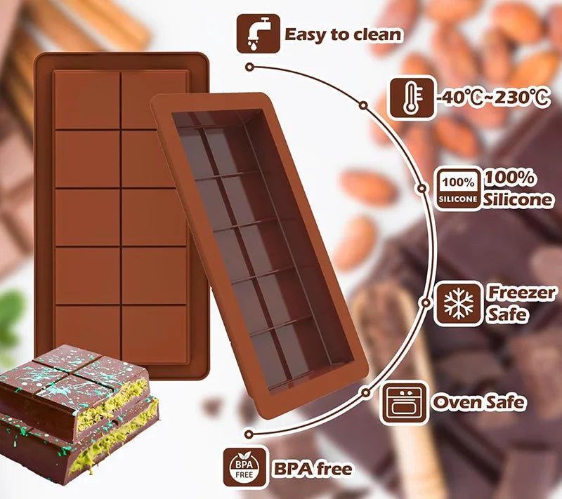 Chocolate Bar Molds Silicone Bars Break Apart Wax Melt in USA