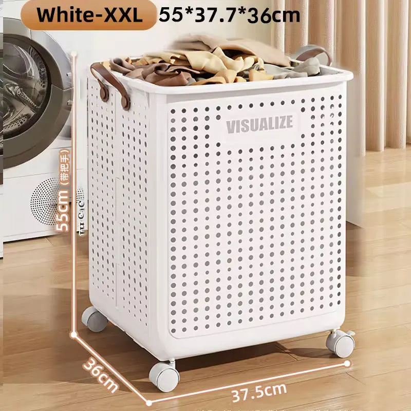 Foldable Laundry Basket hamper casters Washing Clothes in USA