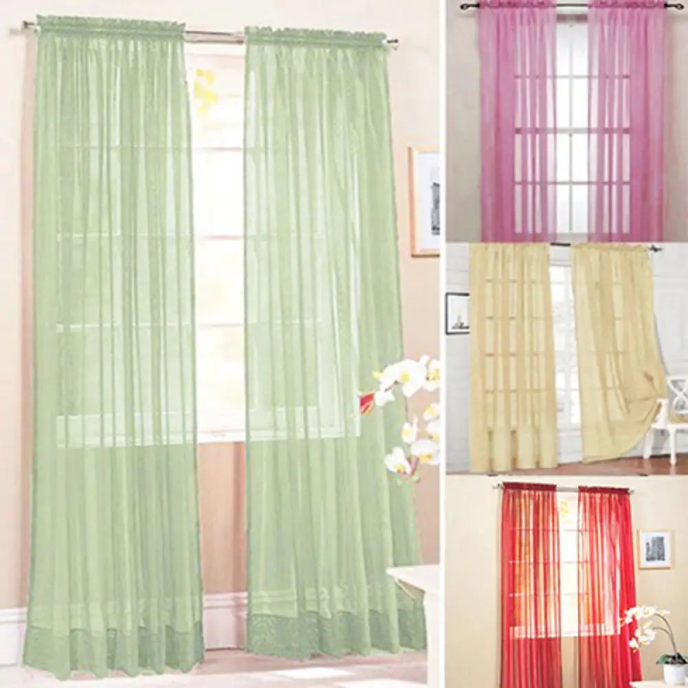 Living Room Curtain Glass Yarn Sheer Window Valance Curtain in USA