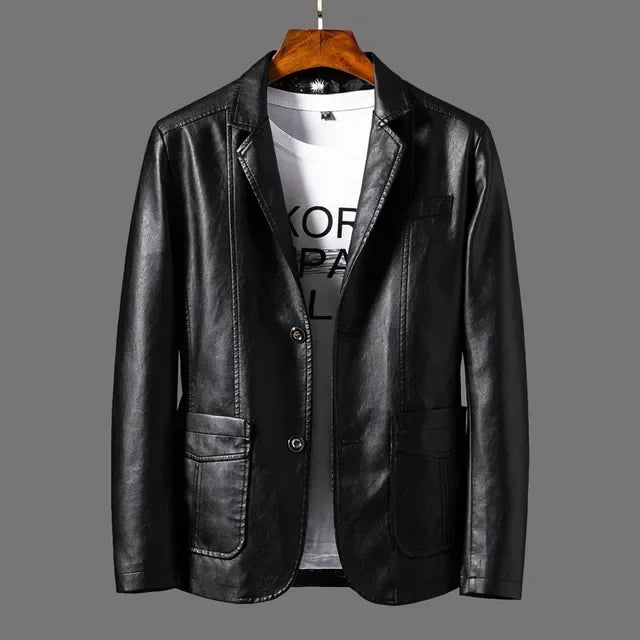 Spring Autumn Biker Leather Men's Jacket Leather IN USA.