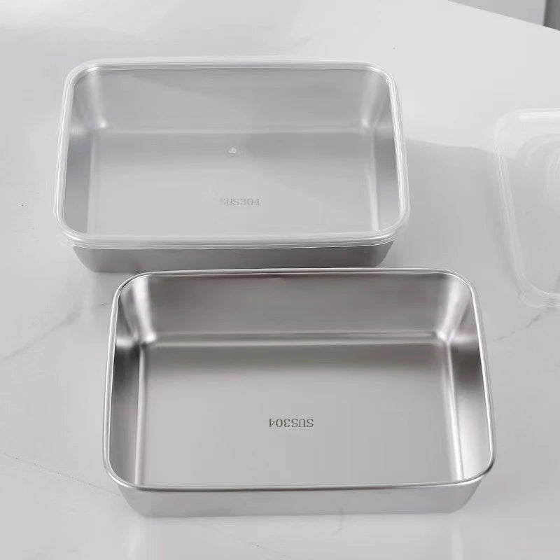 Stainless Steel Refrigerator Food Storage Box With Plastic in USA.