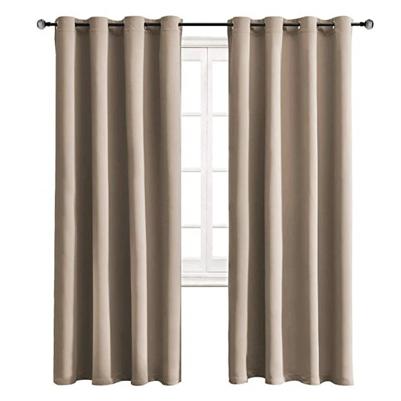 Black Blackout Thermal Insulated Curtains Living Room Bedroom in USA