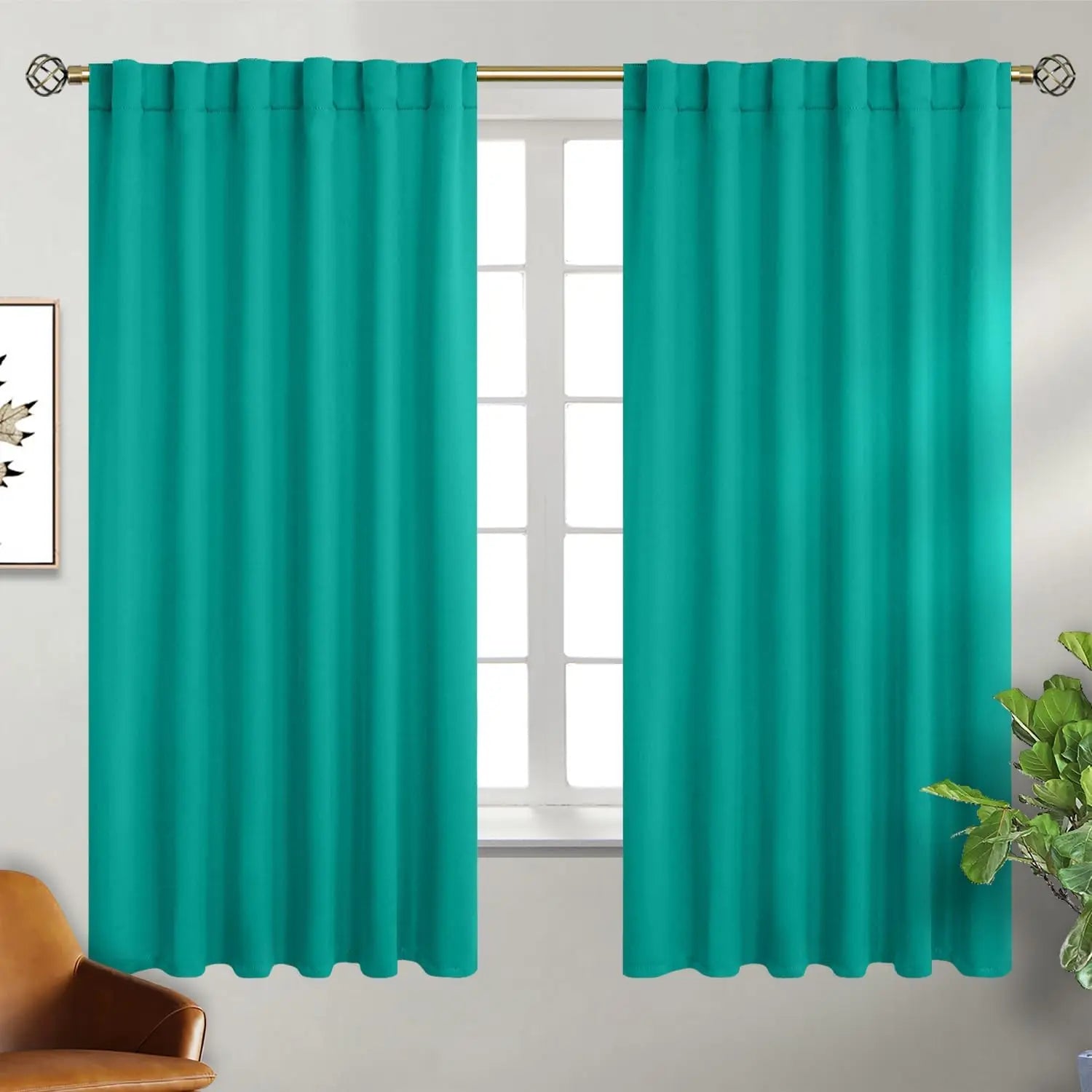 Navy Blue Elegant Blackout Curtains Rod Pocket in USA