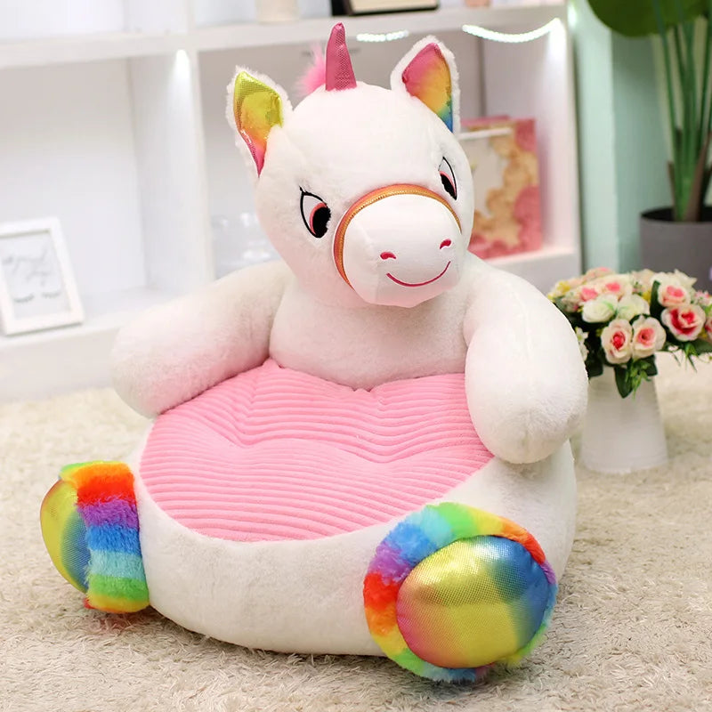 Support Seat Plush Soft Stuffed Animals Fold Sofa Infant Learning To S