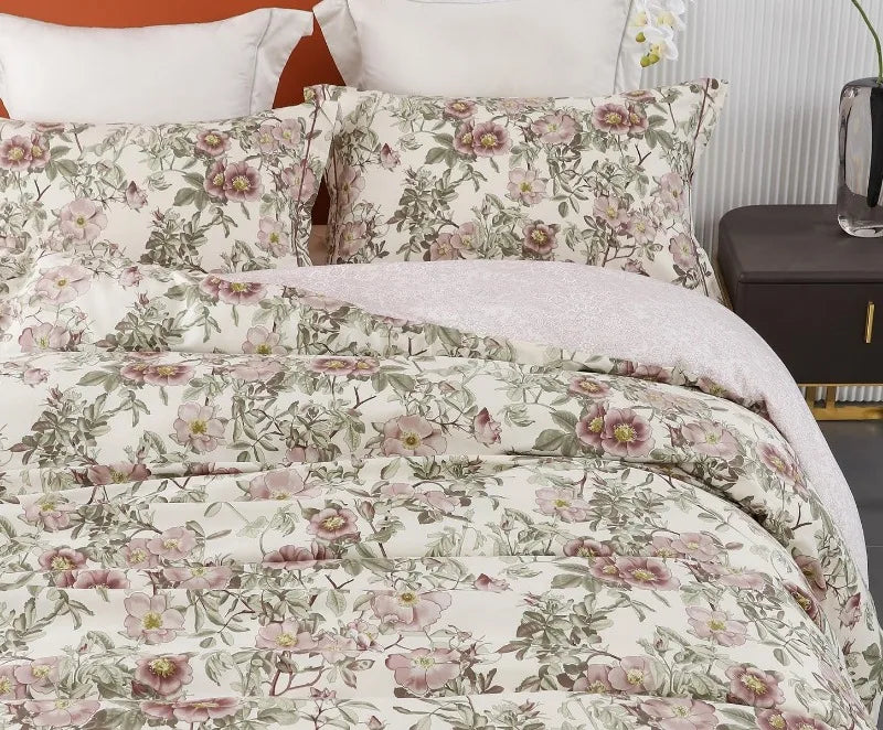 Duvet Cover, Thread Count Cotton Printed Luxury Floral Comforter