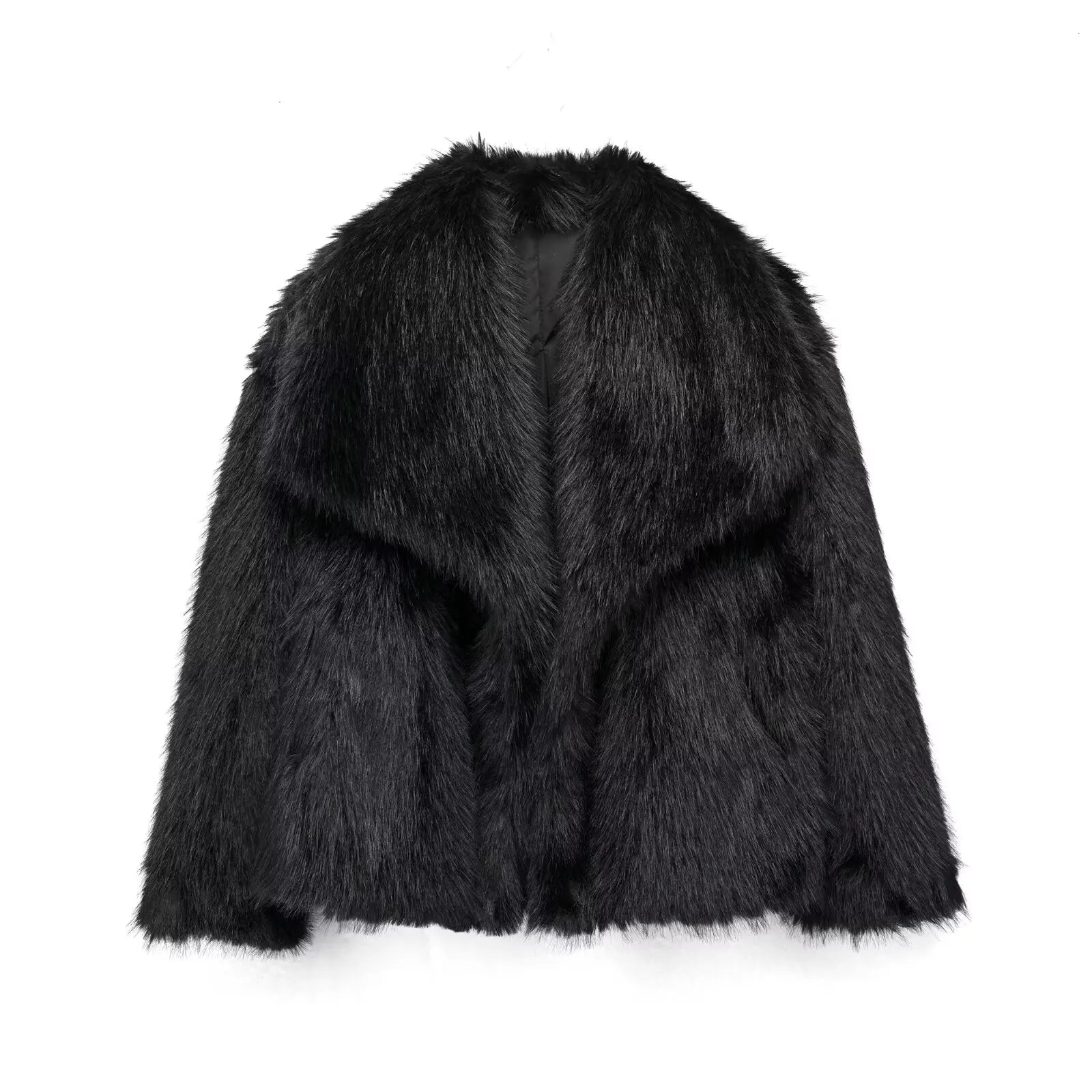 Women Fashion Cropped Faux Fur Jacket Coat in USA