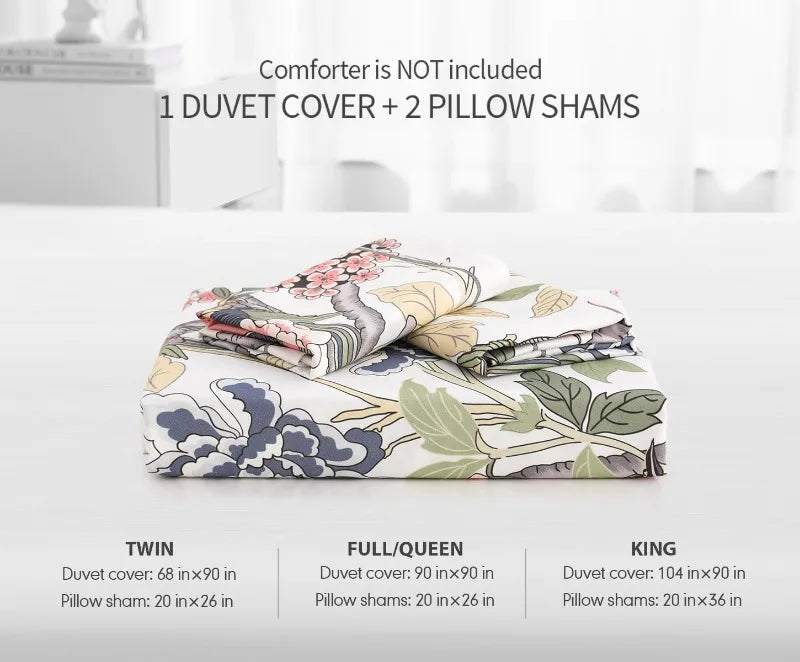 Duvet Cover, Thread Count Cotton Printed Luxury Floral Comforter