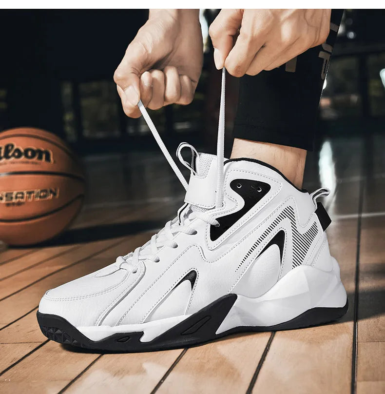 Autumn Winter Men High-Top PU Leather Basketball Shoes in USA