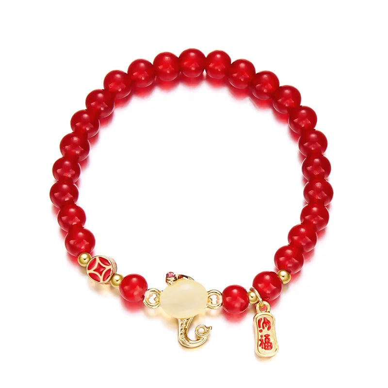 Snake Year Luck Bracelet Women Blessing Amulet in USA