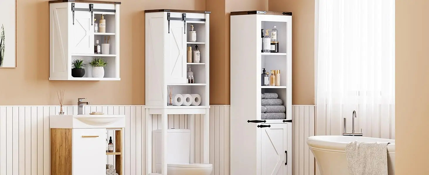 Toilet Storage Cabinet with Adjustable Shelf and Door