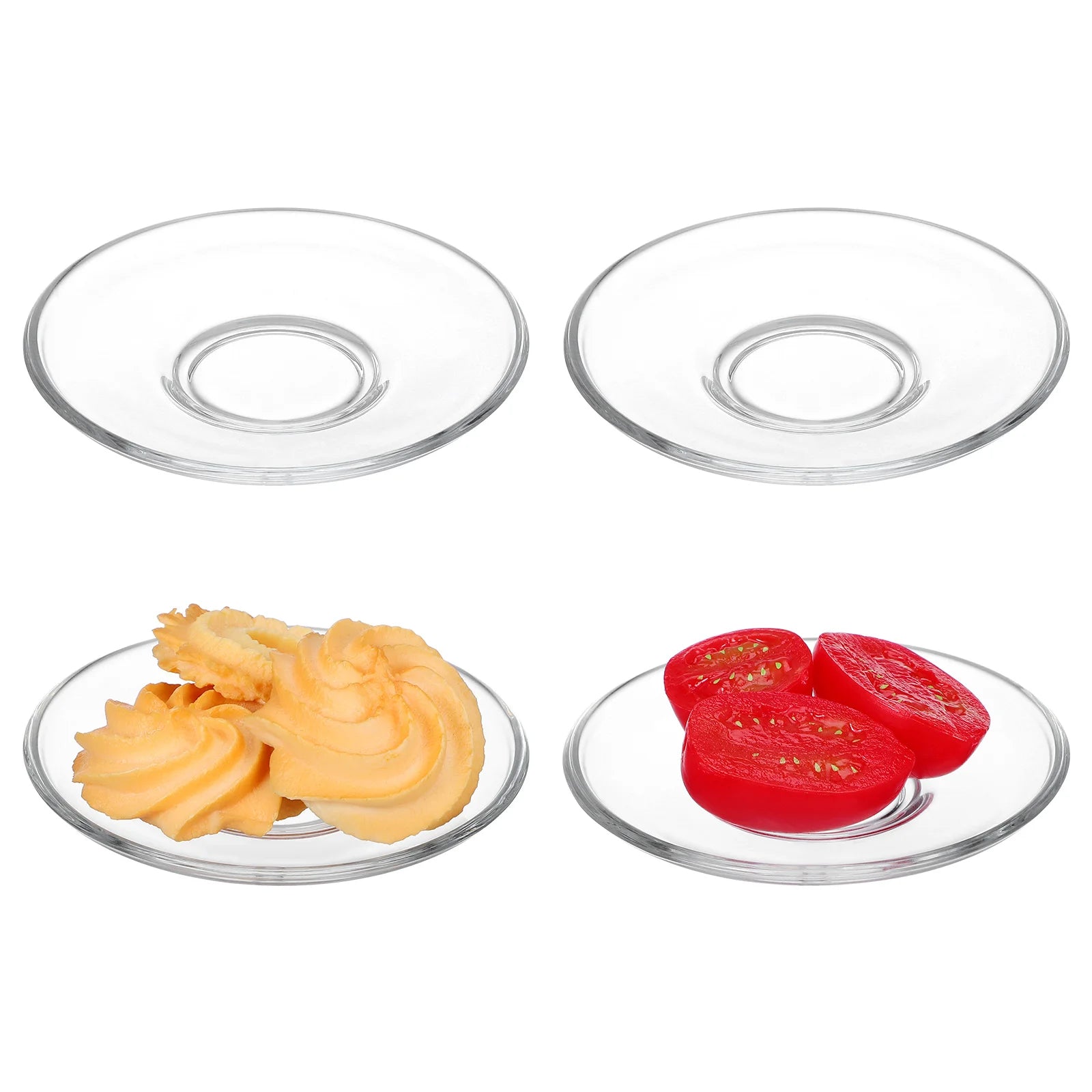 Glass Saucer Tea Cups Snack Storage Dish Kitchen in USA.